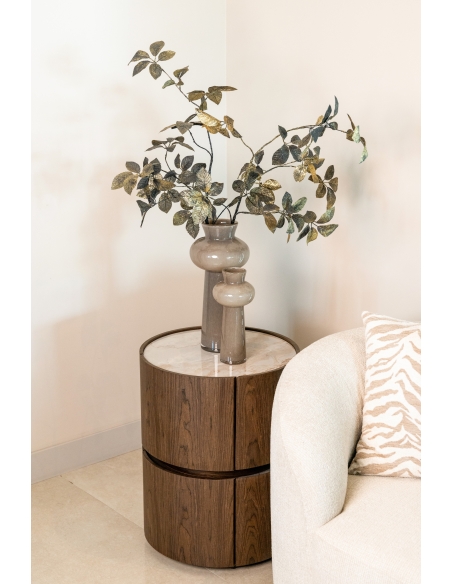 Runder Nachttisch Holzfurnier ELLERY | Loft Attitude