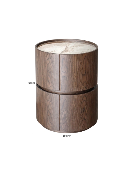 Chevet rond placage bois ELLERY | Loft Attitude