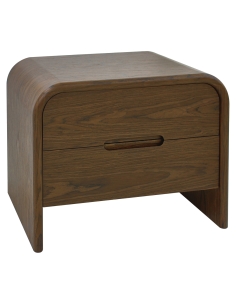 Rounded wood veneer bedside table BEDFORD | Loft Attitude