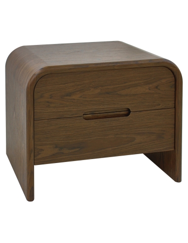 Rounded wood veneer bedside table BEDFORD | Loft Attitude