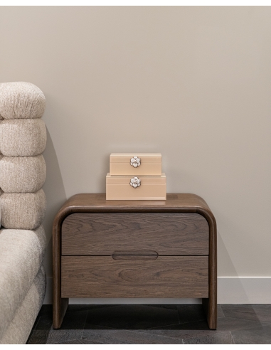 Rounded wood veneer bedside table BEDFORD | Loft Attitude