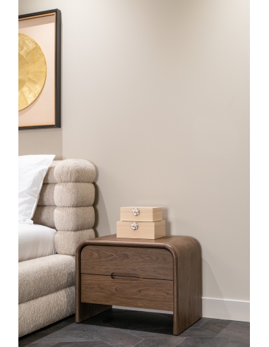 Rounded wood veneer bedside table BEDFORD | Loft Attitude