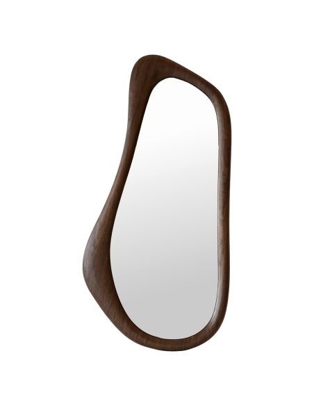 Miroir mural galet bois brun BRIAR | Loft Attitude