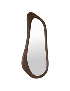 Wandspiegel kiezelvormig bruin hout BRIAR | Loft Attitude 2