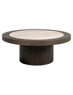 Table basse ronde travertine NANDO | Loft Attitude