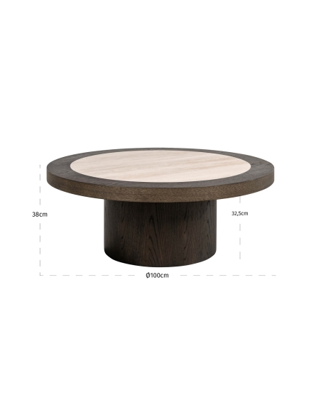 Ronde salontafel travertin NANDO | Loft Attitude