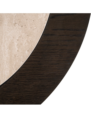 Travertine and oak side table NANDO | Loft Attitude