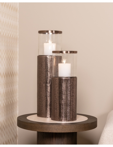 Travertine and oak side table NANDO | Loft Attitude