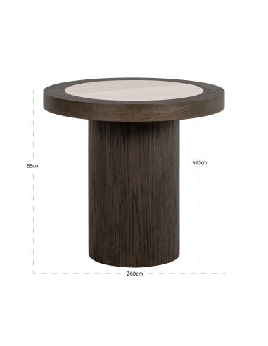 Tafel travertijn eiken NANDO | Loft Attitude