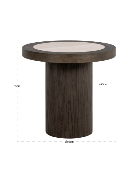 Tafel travertijn eiken NANDO | Loft Attitude