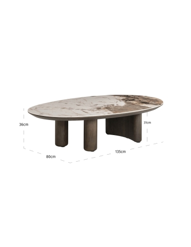 Oval ceramic coffee table LANGFORD | Loft Attitude
