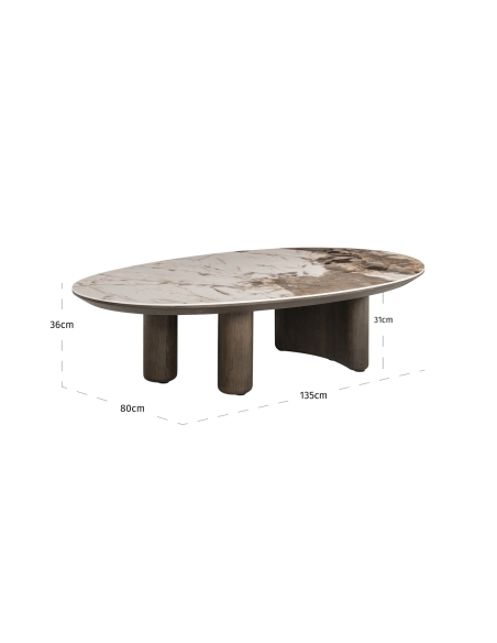 Oval ceramic coffee table LANGFORD | Loft Attitude