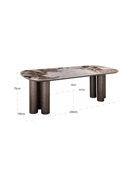 Eettafel van keramiek LANGFORD | Loft Attitude