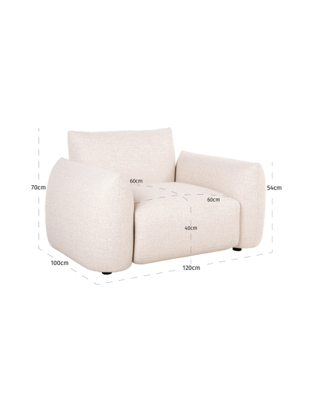 Beige lounge chair DAWSON | Loft Attitude