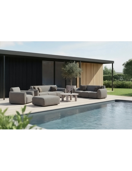 Greige lounge armchair DAWSON | Loft Attitude