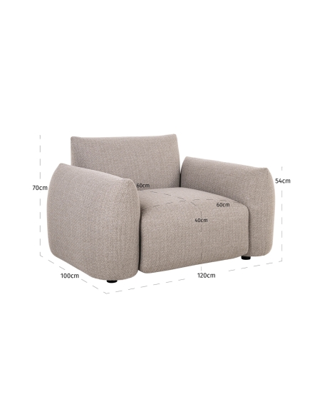 Greige lounge armchair DAWSON | Loft Attitude