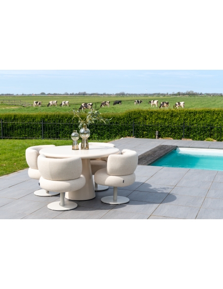 Beige swivel chair MASON | Loft Attitude