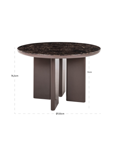 Round chocolate dining table ALMUNDI - Richmond