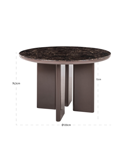 Round chocolate dining table ALMUNDI - Richmond