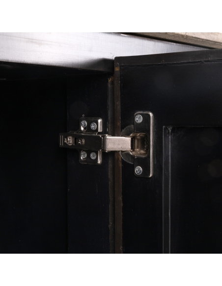 Sideboard mit 4 Türen aus aschbraunem Travertin RUSSO