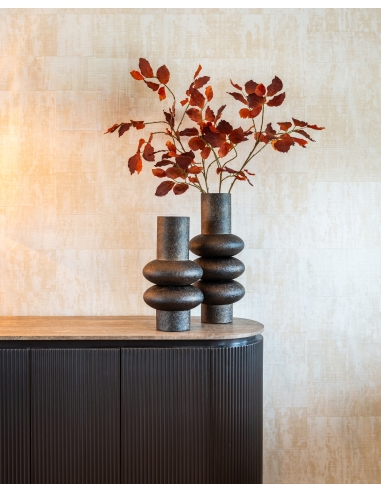 Sideboard mit 4 Türen aus aschbraunem Travertin RUSSO