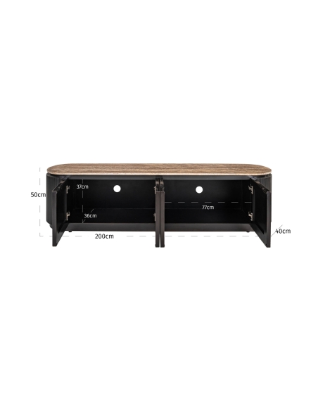 Mueble TV de 4 puertas marrón ceniza RUSSO - Richmond