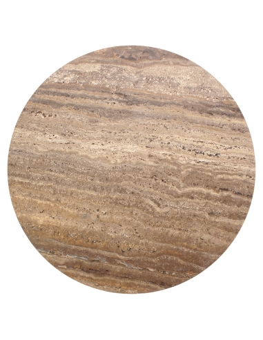 Brown Ash Travertine Side Table RUSSO