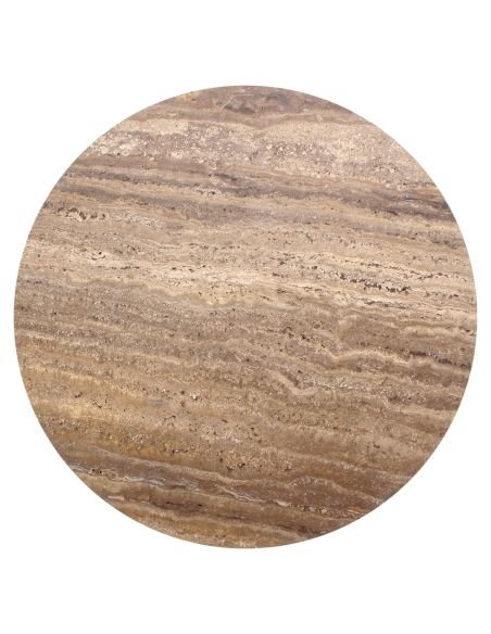 Brown Ash Travertine Side Table RUSSO