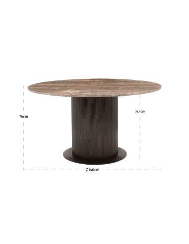 Round Dining Table 140 Ash Brown RUSSO - Richmond