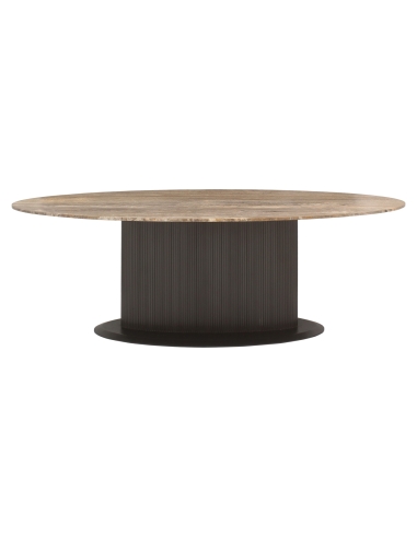 Mesa de Jantar Oval 235 Castanho Cinza RUSSO - Richmond