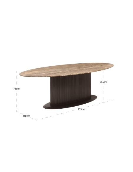 Oval Dining Table 235 Ash Brown RUSSO - Richmond