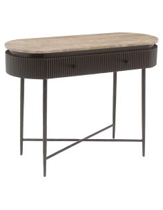 Consola de travertino y hierro marrón ceniza RUSSO - Richmond