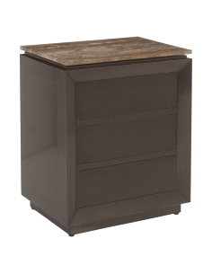 Russo Ash Brown Travertine Bedside Table - Richmond