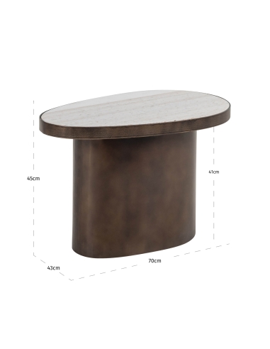 Table d'Appoint Marbre Morchana Brun BILOXI - Richmond