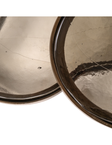 Tables Basses Verre Moulé Laiton Antique FAIRFIELD