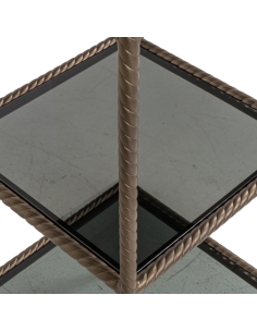 Vitrine van goudkleurig ijzer en glas SHERIDON - Richmond 2