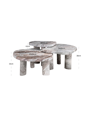 Tables Basses Marbre Toronto Beige CAMINO - Richmond