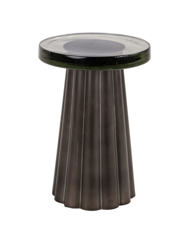 Antique Brass Molded Glass Side Table BARWICK