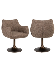 Fauteuil Pivotant Tweed Brun ALDO - Richmond Interiors