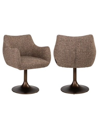 Swivel Chair Brown Tweed ALDO - Richmond Interiors