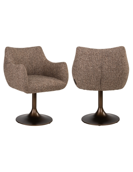 Drehbarer Sessel aus braunem Tweed ALDO - Richmond Interiors