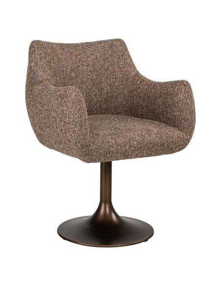 Sillón giratorio de tweed marrón ALDO - Richmond Interiors