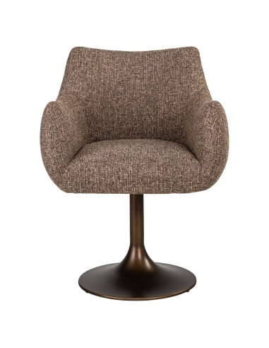 Poltrona girevole in tweed marrone ALDO - Richmond Interiors
