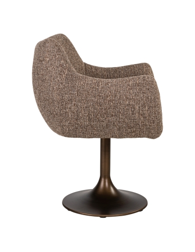 Poltrona girevole in tweed marrone ALDO - Richmond Interiors