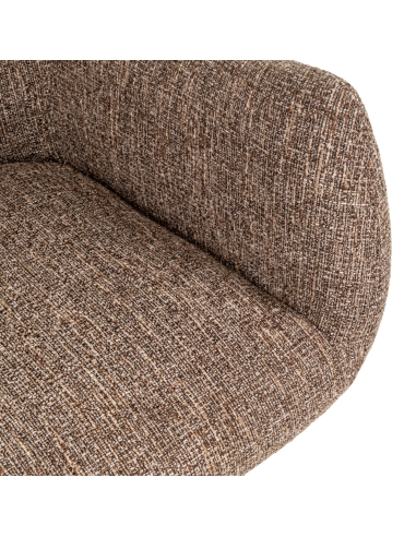 Poltrona Giratória Tweed Castanho ALDO - Richmond Interiors