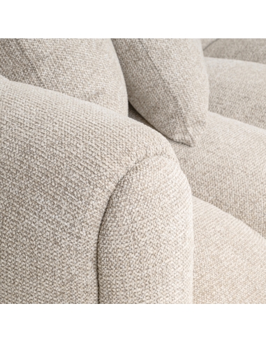 3-Seater Fabric Sofa Fancy Natural NOVARO - Richmond