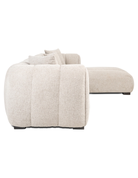Right-Hand Corner Sofa Fancy Fabric Natural NOVARO