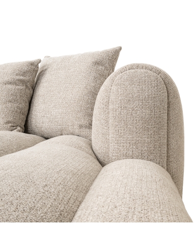 Right-Hand Corner Sofa Fancy Fabric Natural NOVARO