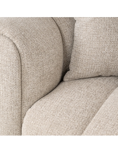 Right-Hand Corner Sofa Fancy Fabric Natural NOVARO