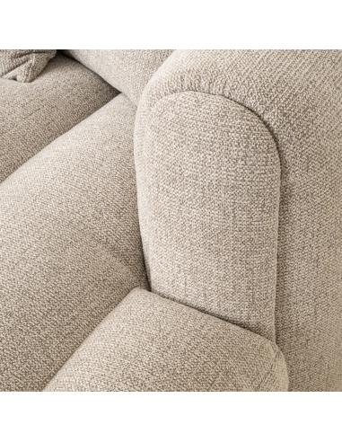 Right-Hand Corner Sofa Fancy Fabric Natural NOVARO